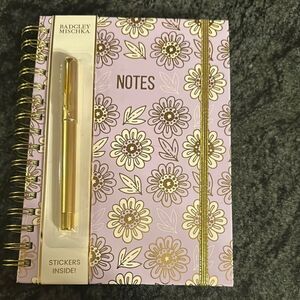 Badgley Mischka Floral Notes Journal with Gold Pen